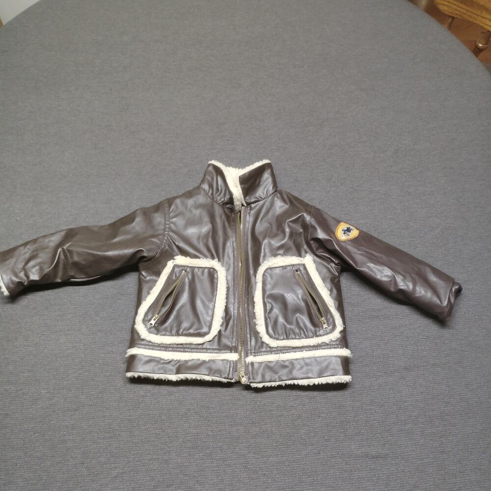 Boyz Wear by Nannette Toddler Aviator Shearling Bomber Jacket 24M
